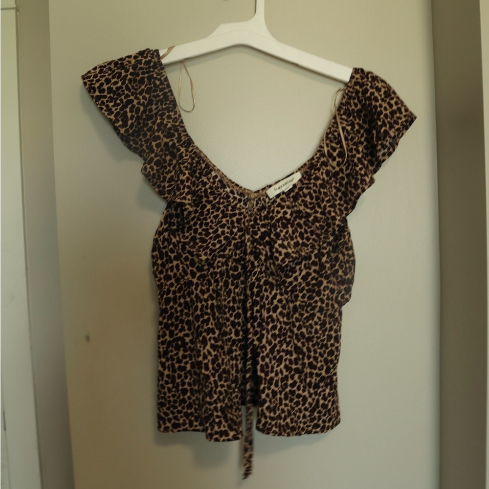 Francesca's Collections Brown Leopard Blouse